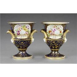A pair of Minton campana vases,...