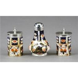 A Davenport salt, pepper and mustard pot,...