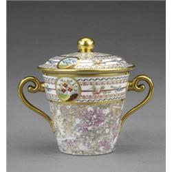 A Spode chocolate cup and cover,...