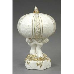 A Belleek sea urchin bowl and cover,...