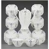 Image 1 : A Shelley Queen Anne shape Blue Iris pattern coffee service,...
