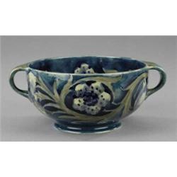 A Moorcroft late Florian two-handled footed bowl,...