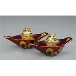 A Carlton Ware Rouge Royale lantern shaped table lighter,...