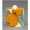 Image 1 : A Clarice Cliff Bizarre Oranges pattern jam pot and cover,...