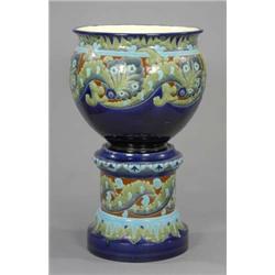 A Burmantofts Faience large jardiniere and stand,...
