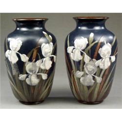 A pair of Langley Lavique Ware Impasto vases,...