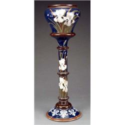 A Langley Lavique Ware Impasto jardiniere and stand,...