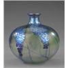 Image 1 : A Siddy Langley green pergola compressed globular vase,...