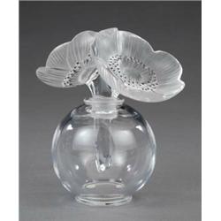 A Lalique plain globular scent bottle,...