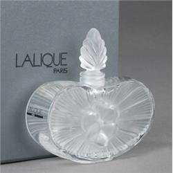 A Lalique flat scent bottle and stopper,...