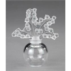 A Lalique plain globular scent bottle,...