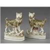 Image 1 : An unusual pair of Victorian Staffordshire figures of terriers ratting,...