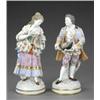 Image 1 : A pair of French figures of a gallant and his lady,...
