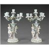 Image 1 : A pair of Dresden candelabra,...