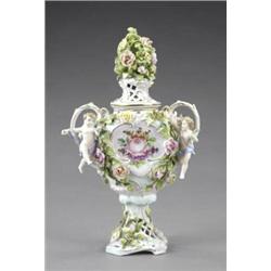 A Dresden vase and cover,...