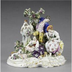 A good large Dresden pastoral group,...