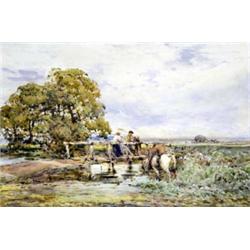 Claude Hayes (1852 - 1922), A Break In The Harvest,...