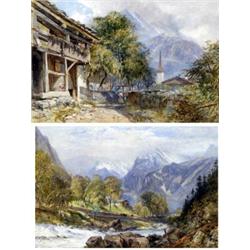 John Skinner Prout (1806 - 1876), A Pair - Lake Lucerne And Burglen;...