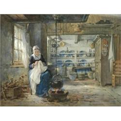 Hendrik Valkenburg (1826 - 1896), The Farm Kitchen,...