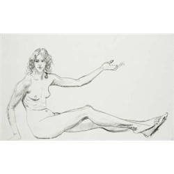 Attributed to Augustus John (1878 - 1961), A Young Female Nude,...