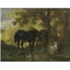 Image 1 : Dutch School (18th Century), Horses And Goat At A Woodland Pool,...