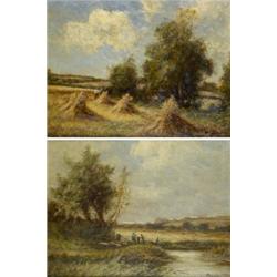Peter Leslie (1877 - ), A Pair - Harvest Time; Changing Pasture,...