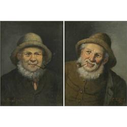 Constantin Stoitzner (1863 - 1934), A Pair - Character Studies Of Fishermen,...