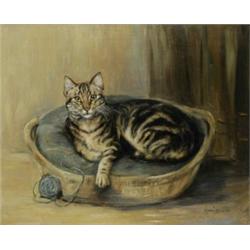 Marion Roger Hamilton Harvey (1886 - 1971), Portrait Of A Tabby Cat,...