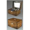 Image 1 : A Victorian burr walnut combined dressing-jewellery case,...