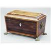 Image 1 : A Regency rosewood sarcophagus tea caddy,...