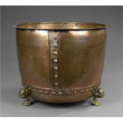 A large sheet copper circular fuel bin,...