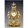 Image 1 : A French gilt metal and green onyx mantel clock,...