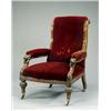 Image 1 : A Victorian stained oak library chair,...