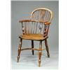 Image 1 : A good yew low back Windsor elbow chair,...