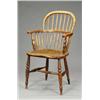 Image 1 : An ash and elm low stick back Windsor elbow chair,...