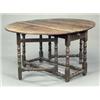 Image 1 : An early 18th century oak oval gateleg dining table,...