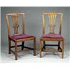 Image 1 : A pair of George III elm 'country Chippendale' dining chairs,...