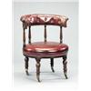 Image 1 : An early Victorian mahogany circular library chair,...