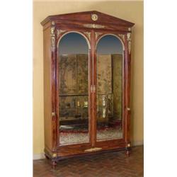 A fine 19th century French ormolu mounted mahogany armoire,...