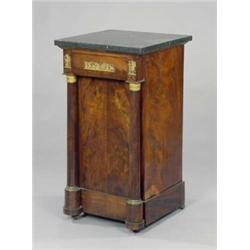 A French Empire period ormolu mounted mahogany night cabinet,...