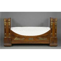 A good 19th century French ormolu mounted mahogany lit bateau,...