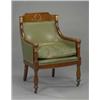 Image 1 : A late 19th century ormolu mounted mahogany bergere,...