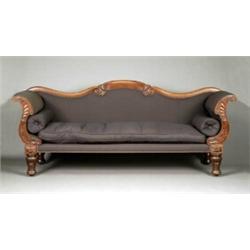 A boldly formed William IV mahogany sofa,...