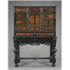Image 1 : A Flemish ebonised tortoiseshell veneered and bone cabinet-on-stand,...