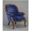 Image 1 : A William IV walnut armchair, of revived rococo design,...