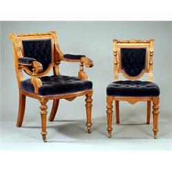 A. Blain & Son, Liverpool - a set of nine early Victorian oak dining chairs,...