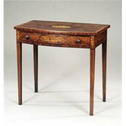 A George III mahogany bow front side table,...