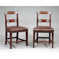 A set of six George III mahogany dining chairs,...