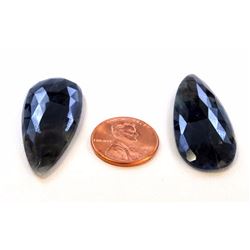 82 ct & up Natural Blue Sapphire Slice ctw 2Pcs
