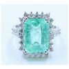 Image 1 : COPPER BEARRING PARAIBA TOURMALINE 6.15CT, 14K W/G RING 7.20GRAM / DIAMOND 1.05CT